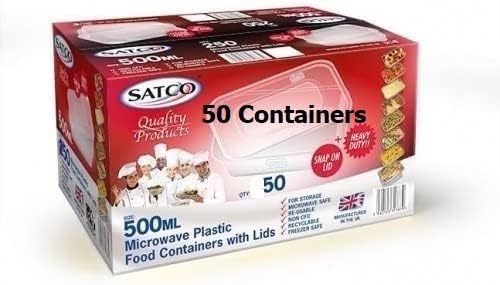 Satco plastic containers 500ml  50 pieces Microwave Plastic Food Takeaway Heavy duty.